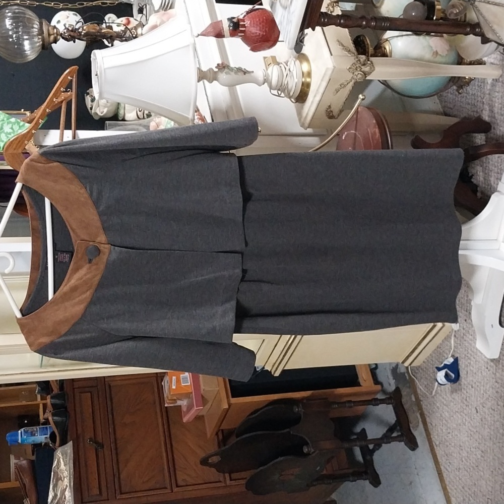 Robbie Bee Charcoal Midi Dress with Cover